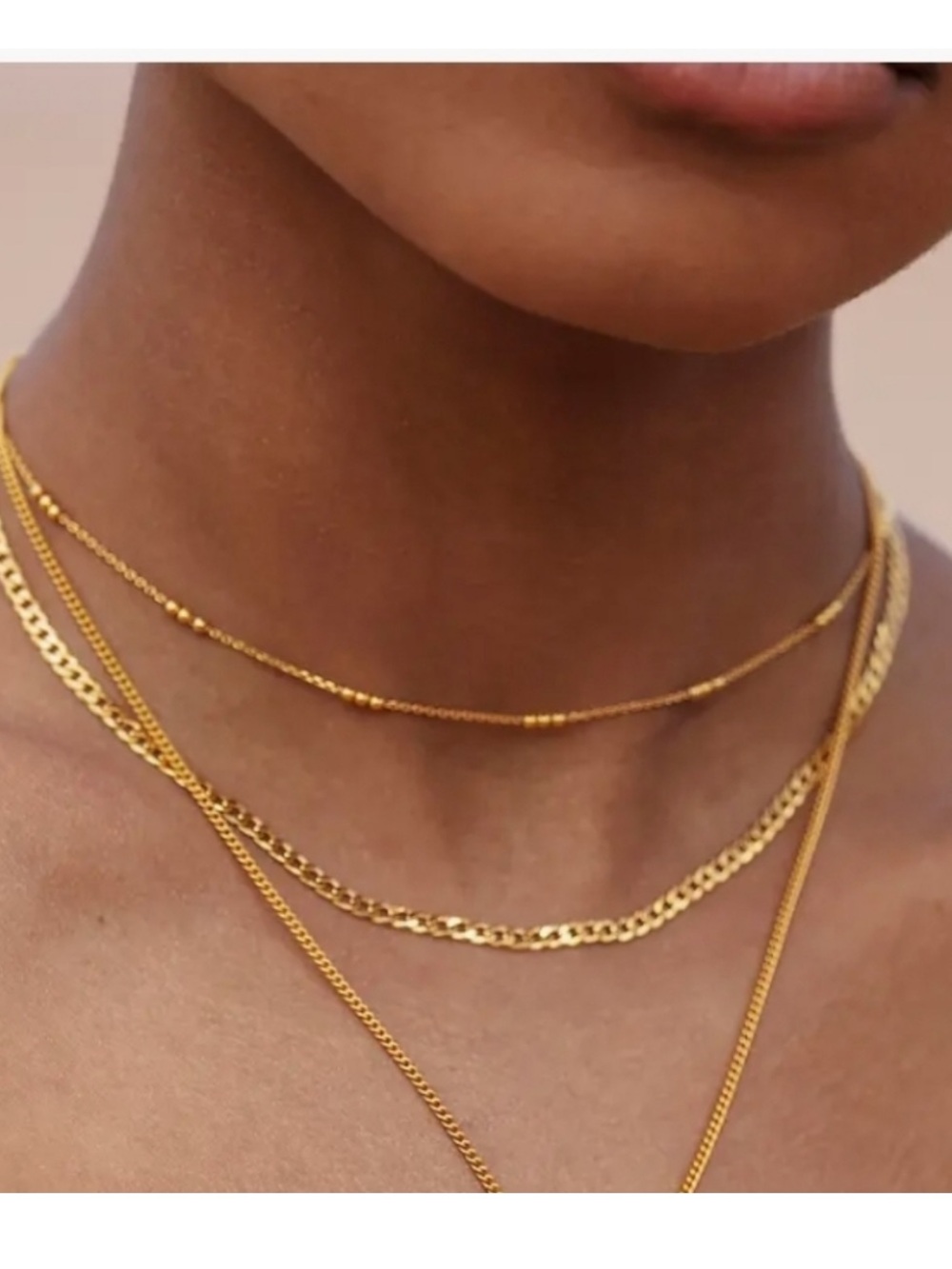 Monica Vinader Gold Flat Curb Chain Necklace - Picture 4 of 10